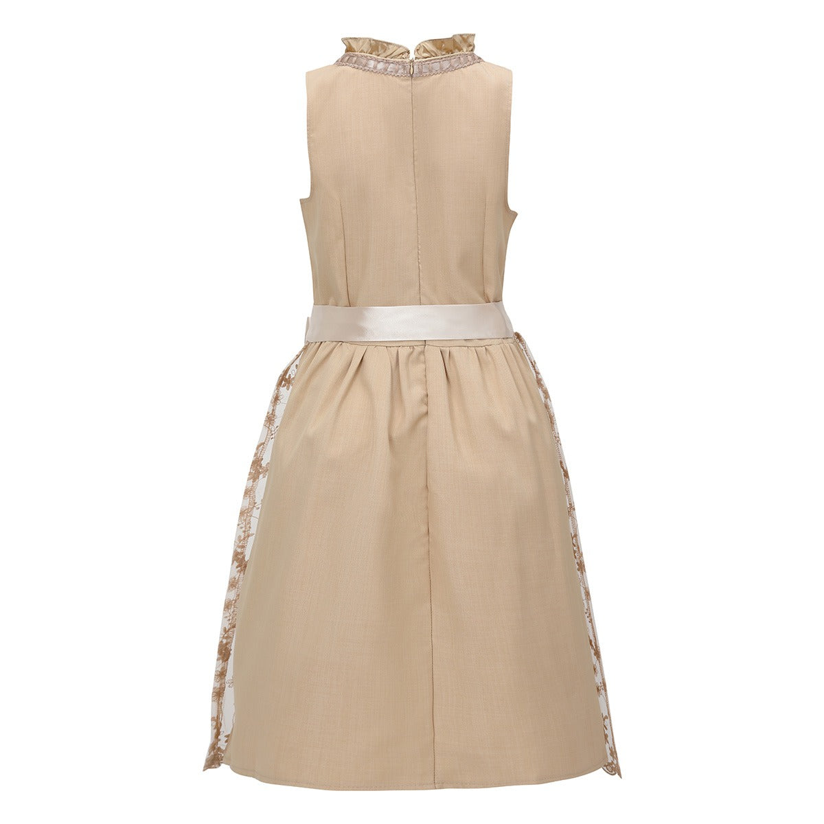 Dirndl Vintage Abricot avec Tablier - Élégance Douce pour Oktoberfest
