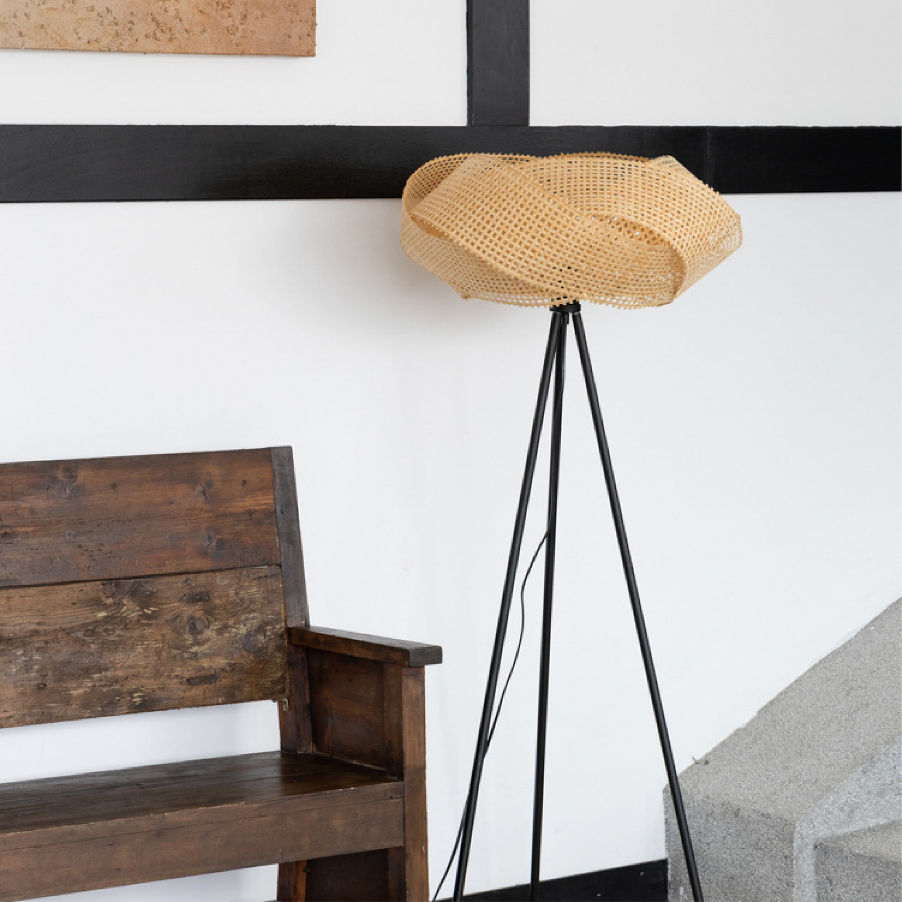 Lampe de Sol en Bambou - Design Contemporain et Éclairage Doux