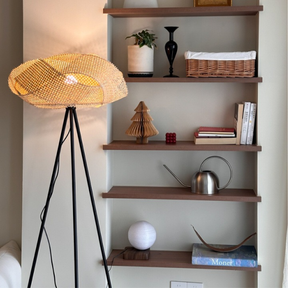 Lampe de Sol en Bambou - Design Contemporain et Éclairage Doux