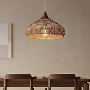 Lampe Suspendue en Rotin Tressé - Éclairage Bohémien pour Intérieurs Chaleureux