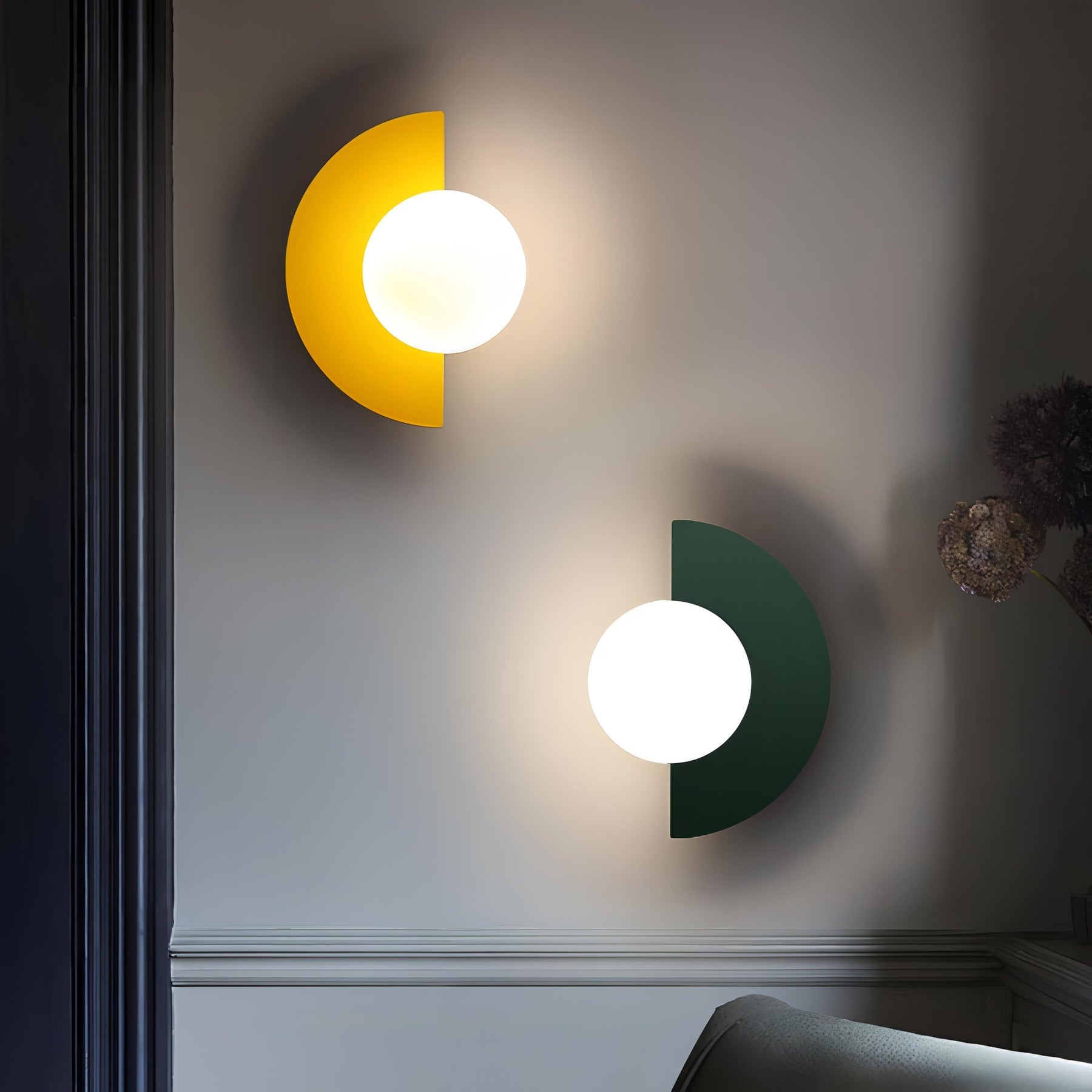 Applique Murale Minimaliste Scandinave - Design Semi-Circulaire et Élégant