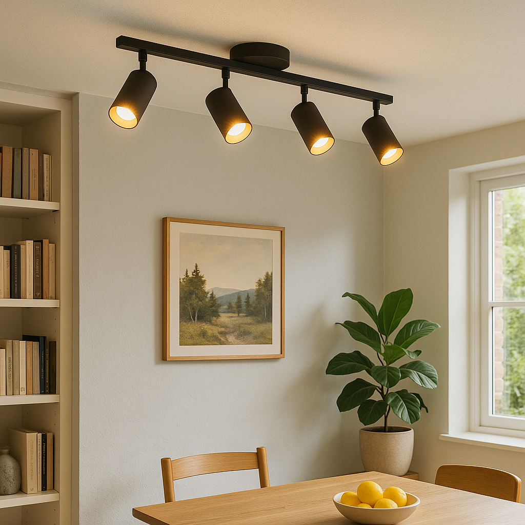 Lampe de Plafond Moderne à 4 Têtes - Élégance Contemporaine et Atmosphère Chaleureuse
