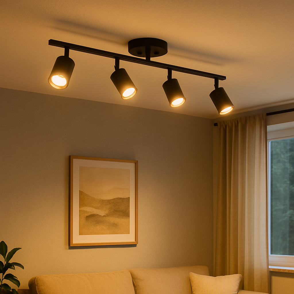Lampe de Plafond Moderne à 4 Têtes - Élégance Contemporaine et Atmosphère Chaleureuse