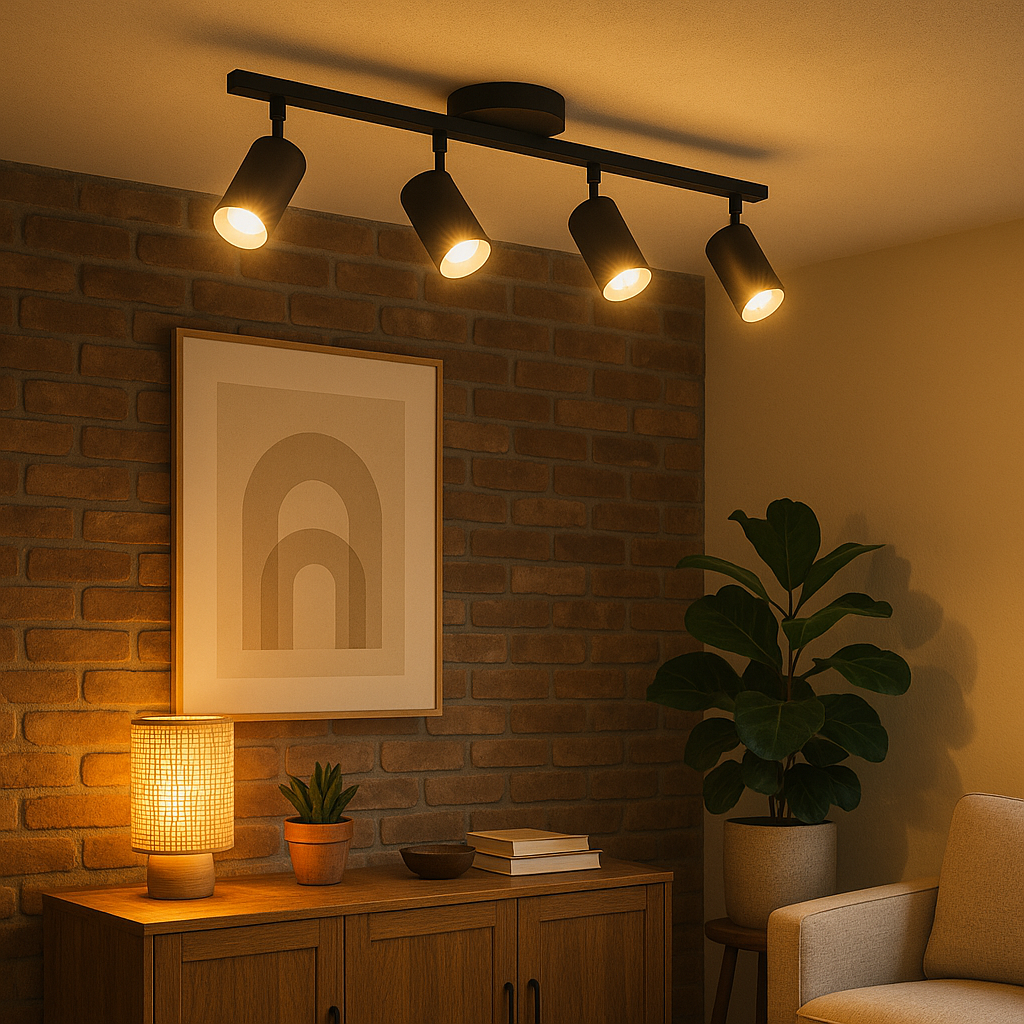 Lampe de Plafond Moderne à 4 Têtes - Élégance Contemporaine et Atmosphère Chaleureuse