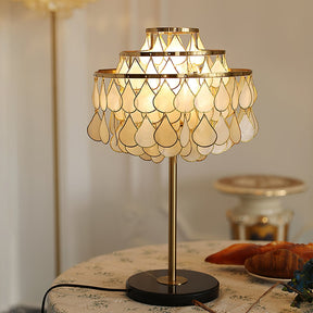 Lampe de Bureau en Coquillage - Éclairage Élégant et Ambiance Chaleureuse