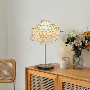 Lampe de Bureau en Coquillage - Éclairage Élégant et Ambiance Chaleureuse