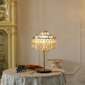 Lampe de Bureau en Coquillage - Éclairage Élégant et Ambiance Chaleureuse
