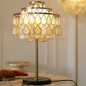 Lampe de Bureau en Coquillage - Éclairage Élégant et Ambiance Chaleureuse