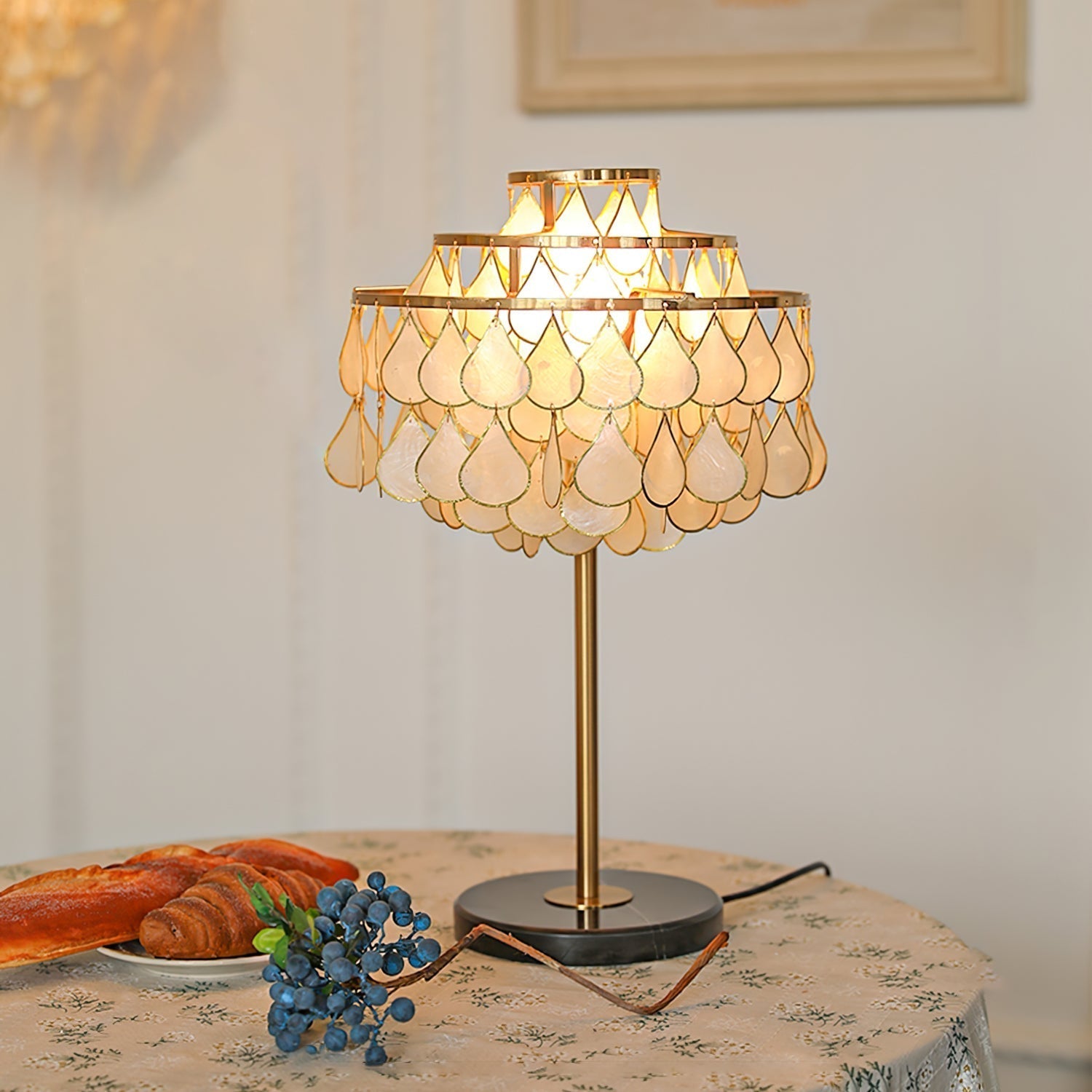 Lampe de Bureau en Coquillage - Éclairage Élégant et Ambiance Chaleureuse