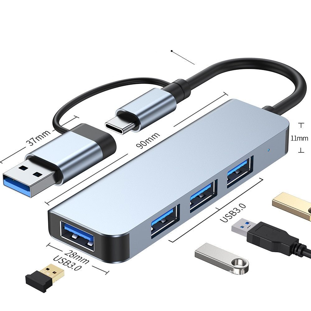 Hub USB-C 4K avec Charge Rapide - Connectivité Polyvalente et Design Compact