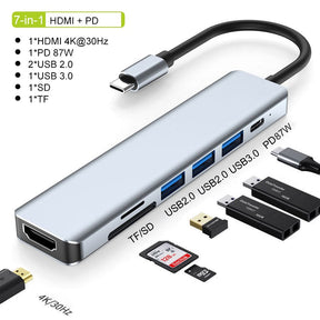 Hub USB-C 4K avec Charge Rapide - Connectivité Polyvalente et Design Compact