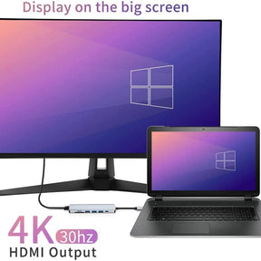 Hub USB-C 4K avec Charge Rapide - Connectivité Polyvalente et Design Compact