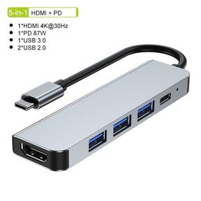 Hub USB-C 4K avec Charge Rapide - Connectivité Polyvalente et Design Compact