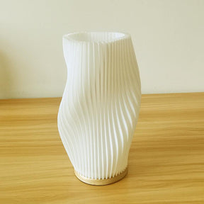Lampe de Bureau Crème Élégante - Design Plissé et Éclairage Ambiant