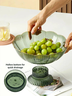 Bol à Fruits Élégant en Plastique - Design Chic et Base Amovible