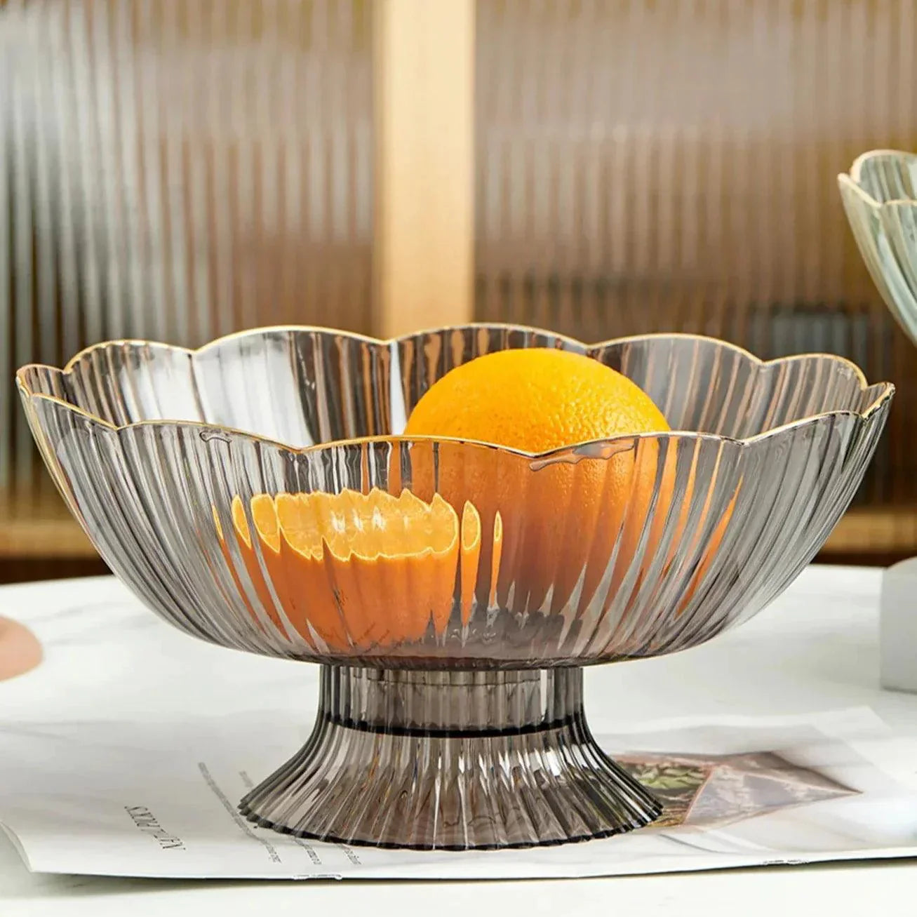 Bol à Fruits Élégant en Plastique - Design Chic et Base Amovible