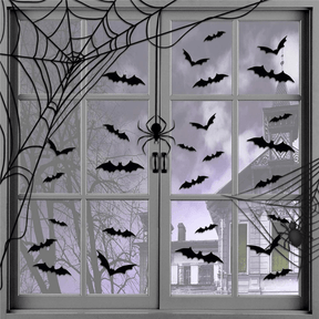 Autocollants Muraux de Chauves-Souris 3D - Décoration Halloween Effrayante et Réutilisable