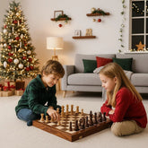 Ensemble d'échecs en Bois Pliable | Artisanat Élégant et Portable