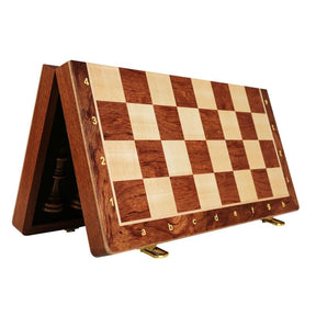 Ensemble d'échecs en Bois Pliable | Artisanat Élégant et Portable