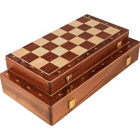 Ensemble d'échecs en Bois Pliable | Artisanat Élégant et Portable
