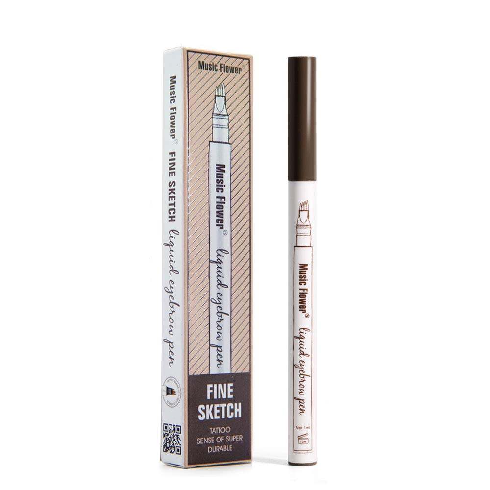 Crayon à Sourcils Étanche - Applicateur à 4 Pointes pour Finition Naturelle