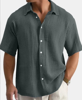 Chemise Waffle Olive pour Hommes - Élégance Décontractée et Confort Optimal