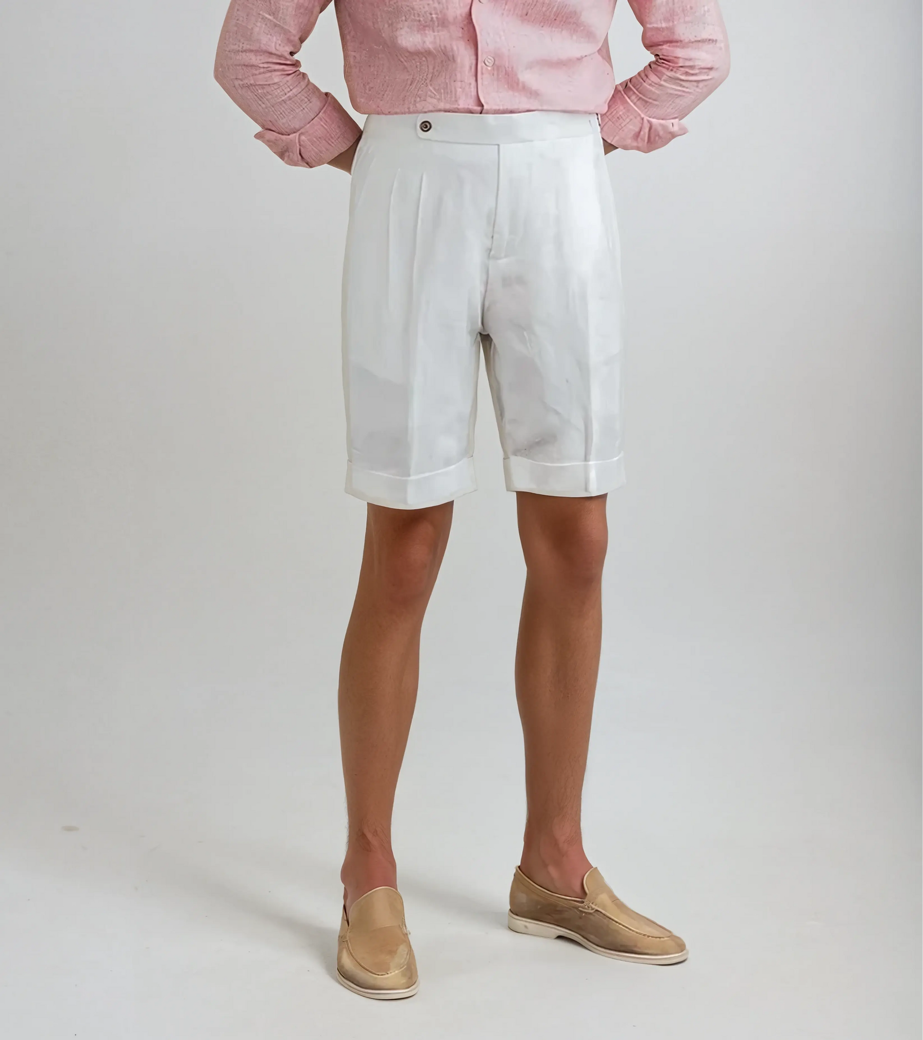 Shorts en Lin Blanc Chic - Élégance et Confort pour Été