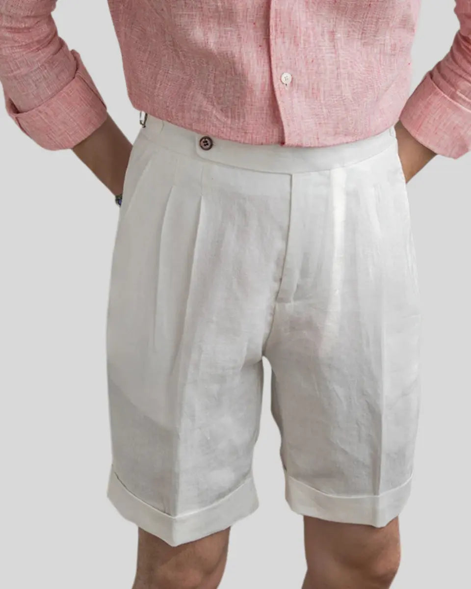 Shorts en Lin Blanc Chic - Élégance et Confort pour Été