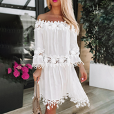 Robe Off Shoulder Élégante - Confort et Style pour Été