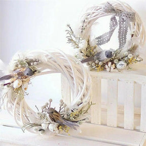 Couronne de Noël en Rotin - Décoration Élégante et Polyvalente