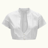 Blouse Dirndl Blanche à Manches Courtes - Haut Traditionnel Élégant pour Oktoberfest