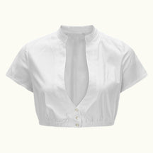 Blouse Dirndl Blanche à Manches Courtes - Haut Traditionnel Élégant pour Oktoberfest