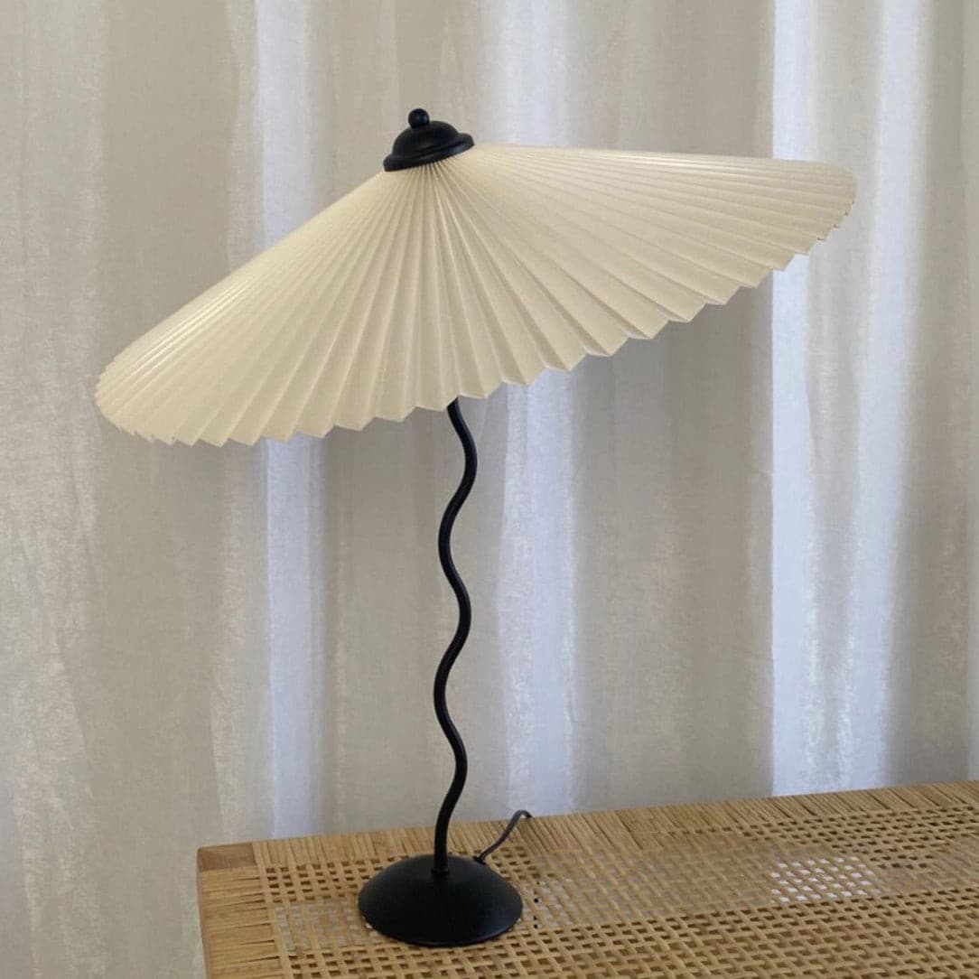 Lampe de Table Élégante - Abat-Jour Plissé et Fini à la Main