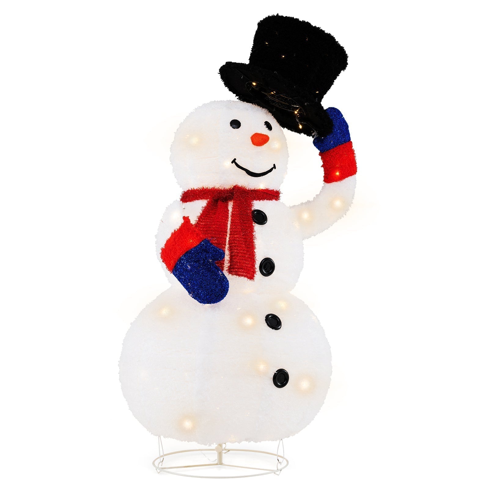 Bonhomme de Neige Lumineux de Noël - 120 Lumières LED et Fonction Minuterie
