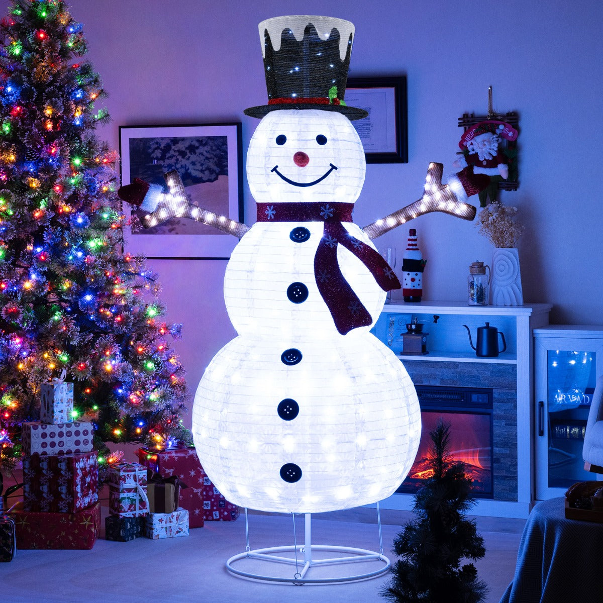 Bonhomme de Neige Lumineux - Décoration Festive pour Jardin ou Porche