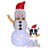 Bonhomme de Neige Gonflable Noël - Décoration Joyeuse avec Lumières LED