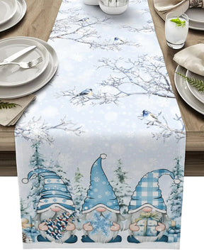 Chemin de Table de Noël - Design Flocon de Neige Élégant