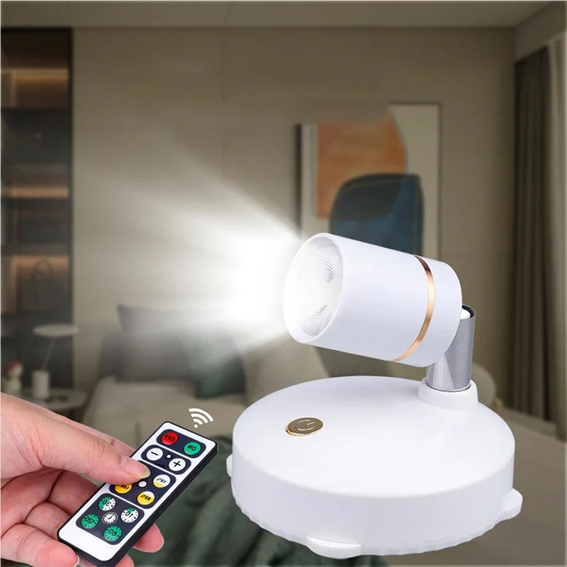 Projecteur LED Sans Fil Dimmable - Télécommande et Éclairage Flexible pour Maison