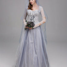 Robe de Mariée Gothique - Élégance Effrayante en Dentelle et Tulle