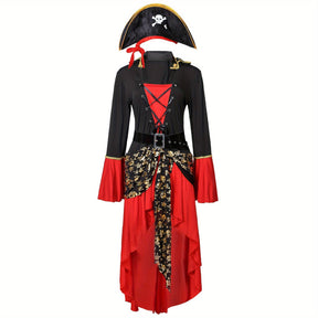 Robe de Pirate Femme Halloween - Manches Longues et Détails à Lacets