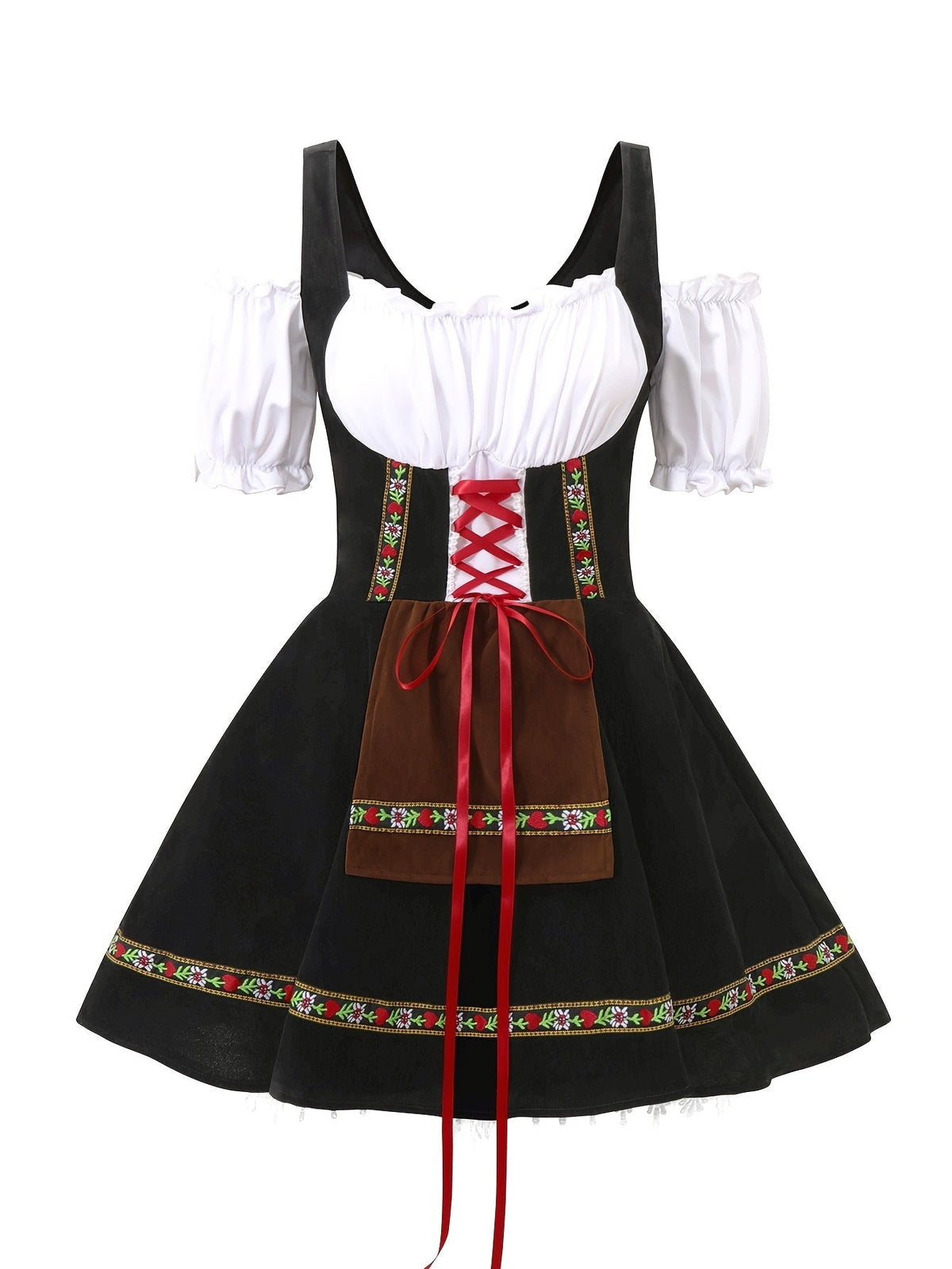 Robe de Costume Halloween Grande Taille - Élégance Bavaroise à Manches Bouffantes