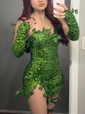 Robe de Costume d'Halloween Pailletée - Silhouette Moulante et Élégante