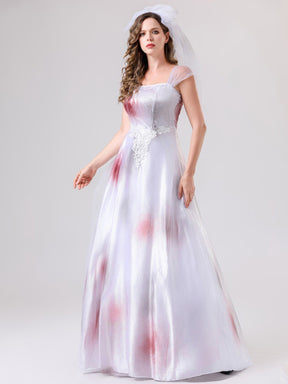 Robe de Mariée Cadavérique Halloween - Design Effrayant et Silhouette Maxi