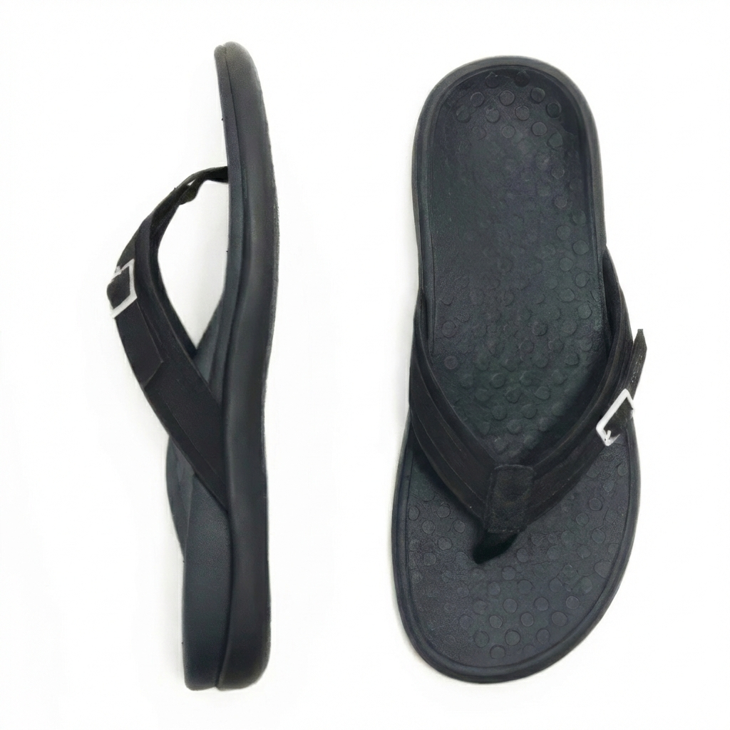 Tongs en caoutchouc réglables femme soutien voûte plantaire rembourré été