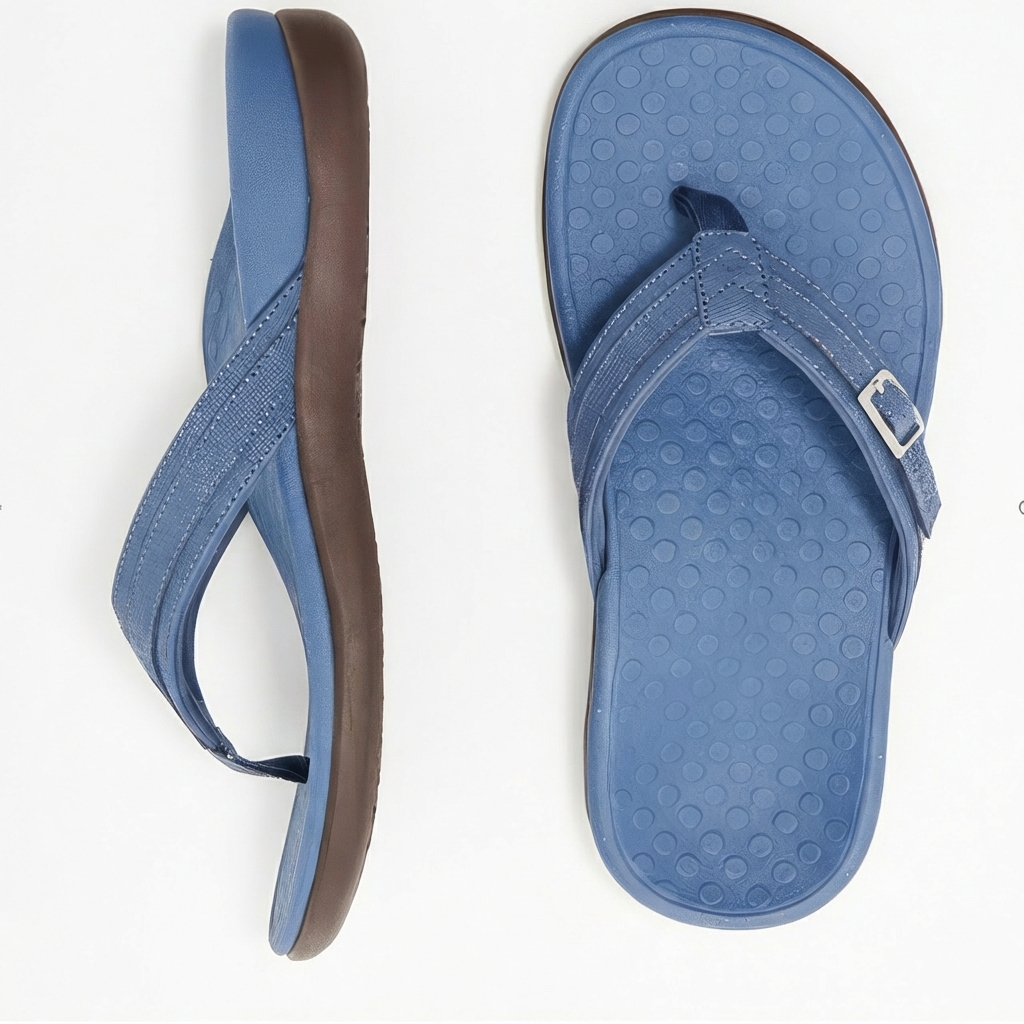 Tongs en caoutchouc réglables femme soutien voûte plantaire rembourré été