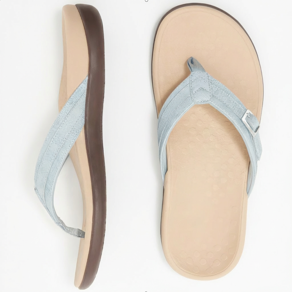 Tongs en caoutchouc réglables femme soutien voûte plantaire rembourré été
