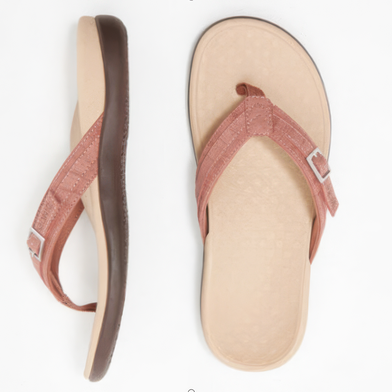 Tongs en caoutchouc réglables femme soutien voûte plantaire rembourré été