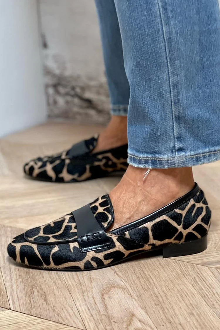 Mocassins imprimé animal femme tendance chics à enfiler confortables