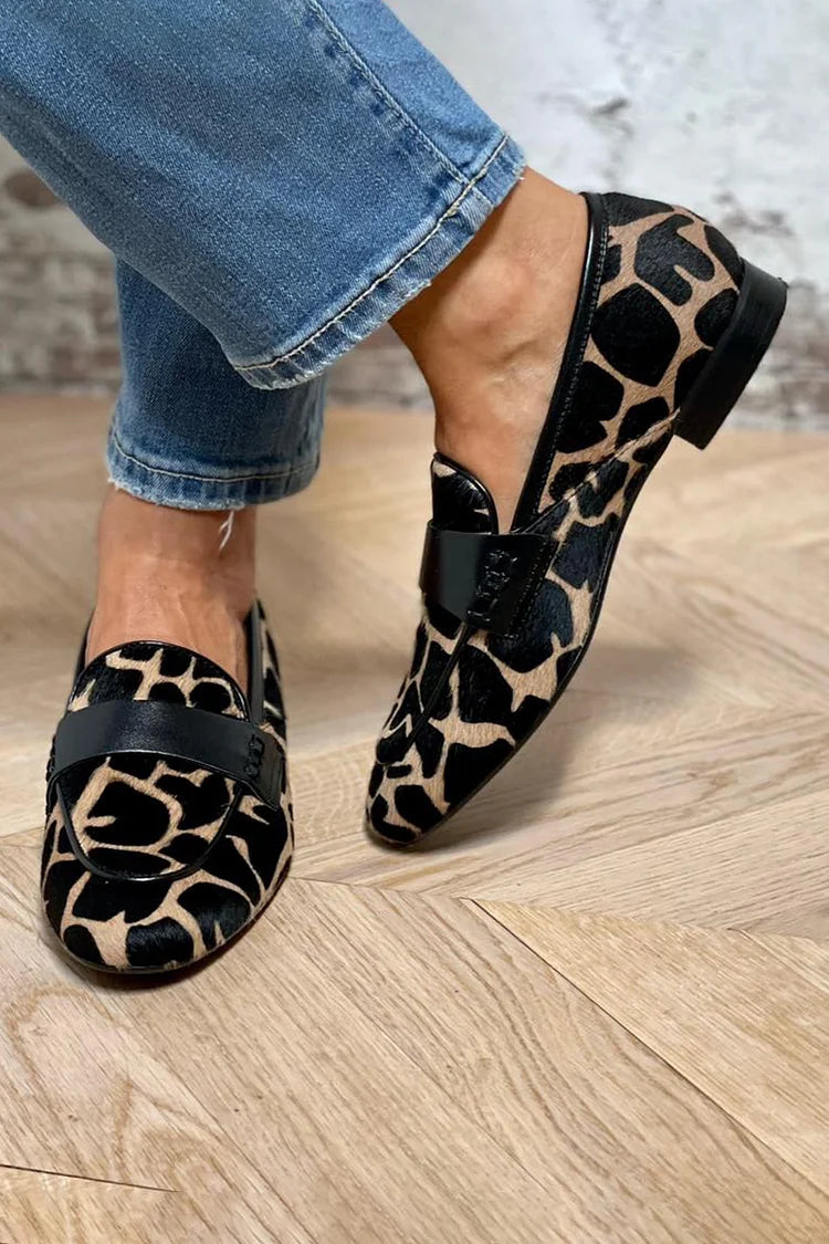 Mocassins imprimé animal femme tendance chics à enfiler confortables