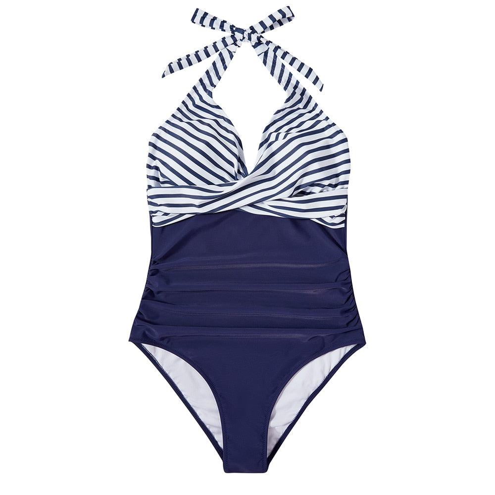 Maillot de bain une pièce dos nu gainant femme silhouette sculptée et élégante